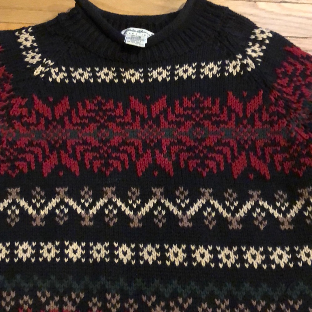 HP🎉Vintage Eddie Bauer Classic Nordic Cozy Ski Sweater Holiday Sz XS - Picture 2 of 6